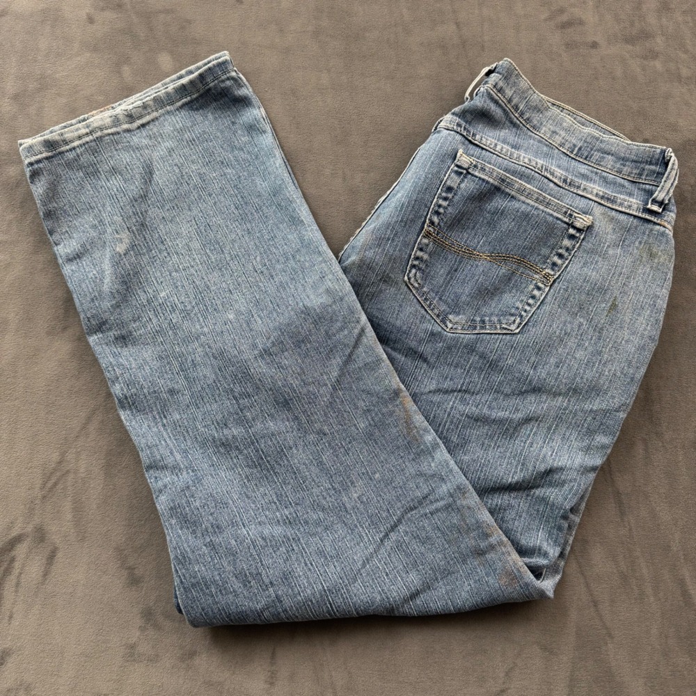 Riders by Lee Womens 18P Medium Wash Straight Leg Stretch Denim Jeans Blue